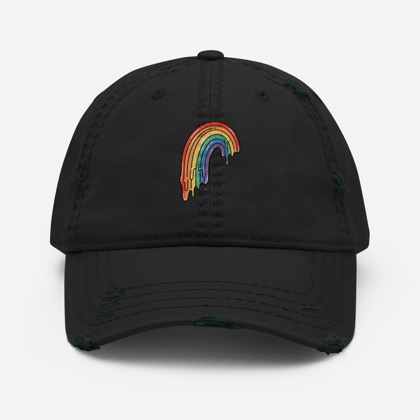 distressed dad hat black