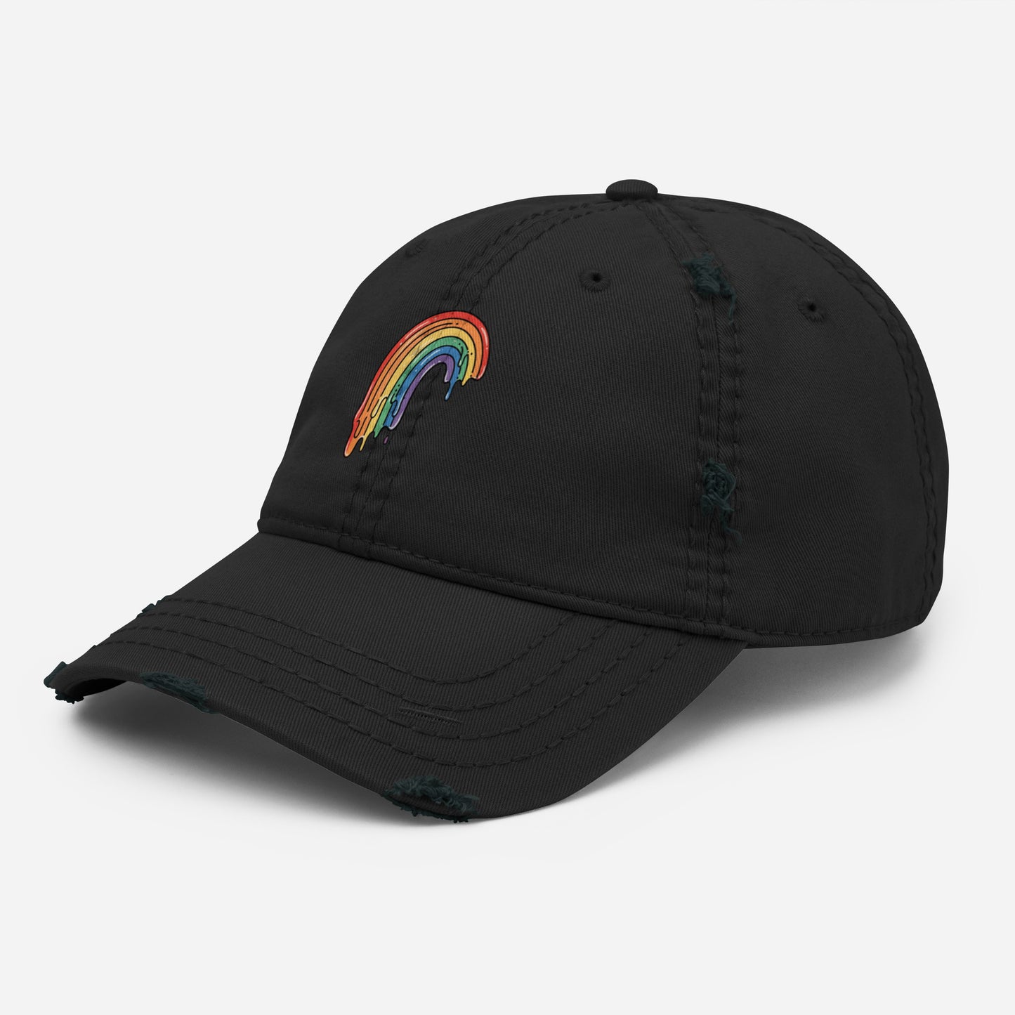 distressed dad hat black