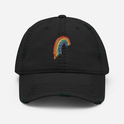 distressed dad hat black