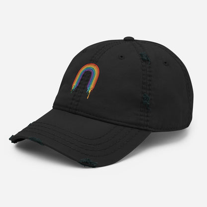 Classic Distressed Dad Hat in black
